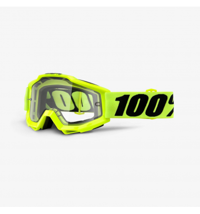 OCHELARI 100% ACCURI ENDURO MOTO Goggle Fluo Yellow - Clear Dual Lens