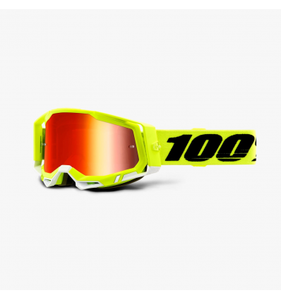 OCHELARI 100% RACECRAFT 2 Fluo Yellow Mirror Red Lens