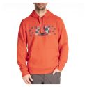 Checkered Banner Pullover Hoodie Fiery Red - Dress Blues